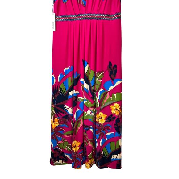 CHICO'S Classic Pleat Rainforest Sleeveless Botanic Berry Maxi Dress Size 2 = 12 - Picture 9 of 14